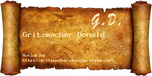 Gritzmacher Donald névjegykártya